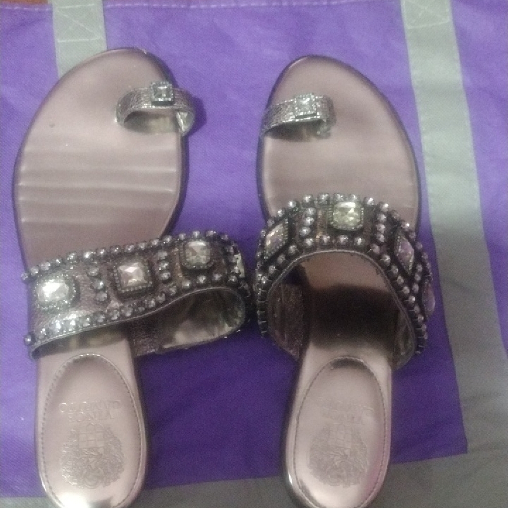 Elegant Silver Beaded Women's Sandals
